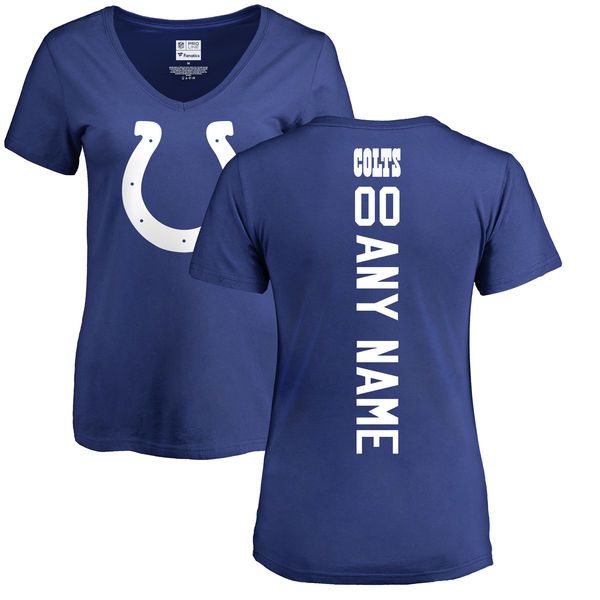 Women Indianapolis Colts NFL Pro Line Royal Custom Backer Slim Fit T-Shirt